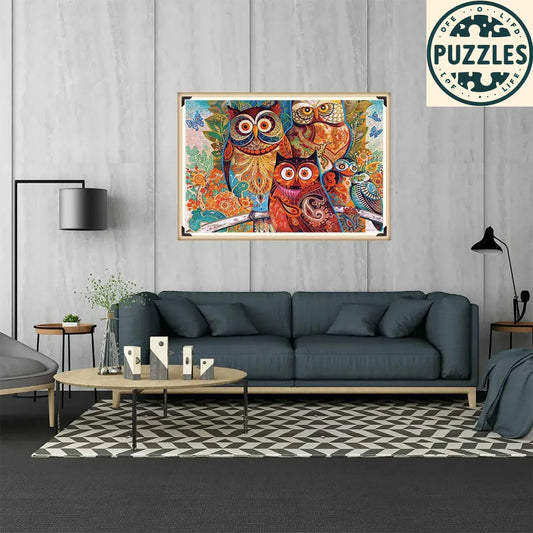 Owl Oil Painting 1000-Piece Puzzle – Fun & Decor - Puzolife - Puzzles of Life