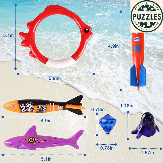 20pcs Summer Pool Diving Toys Set - Puzolife - Puzolife - Puzzles of Life
