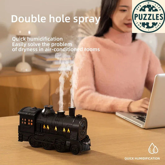 Train Air Humidifier Ultrasonic – Silvery, 300ml Unique - Puzolife - Puzzles of Life