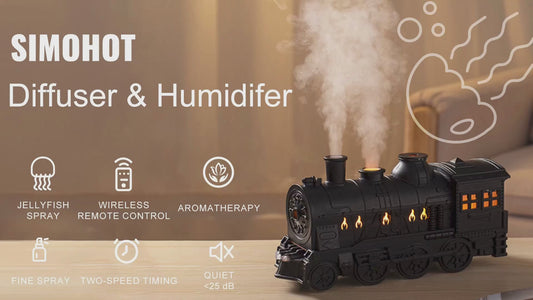 Train Air Humidifier Ultrasonic – Silvery, 300ml Unique