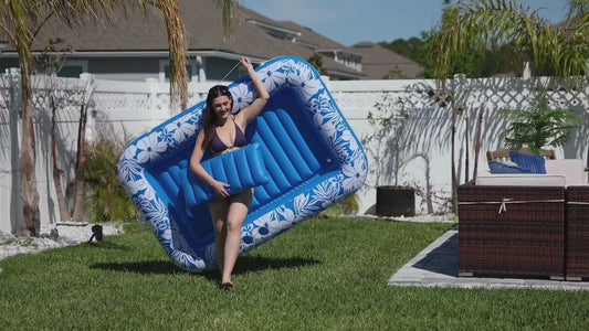 Inflatable Tanning Pool Lounger Blue - Puzolife