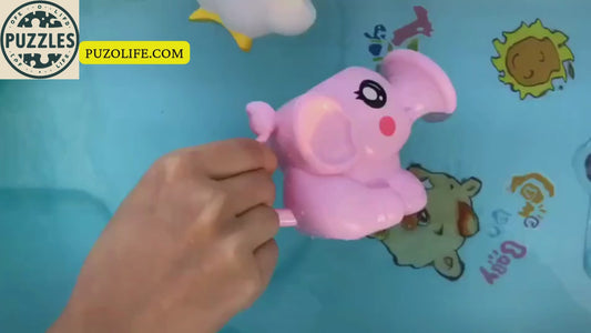 Baby Bath Toys Elephant Spray Pink - Puzolife